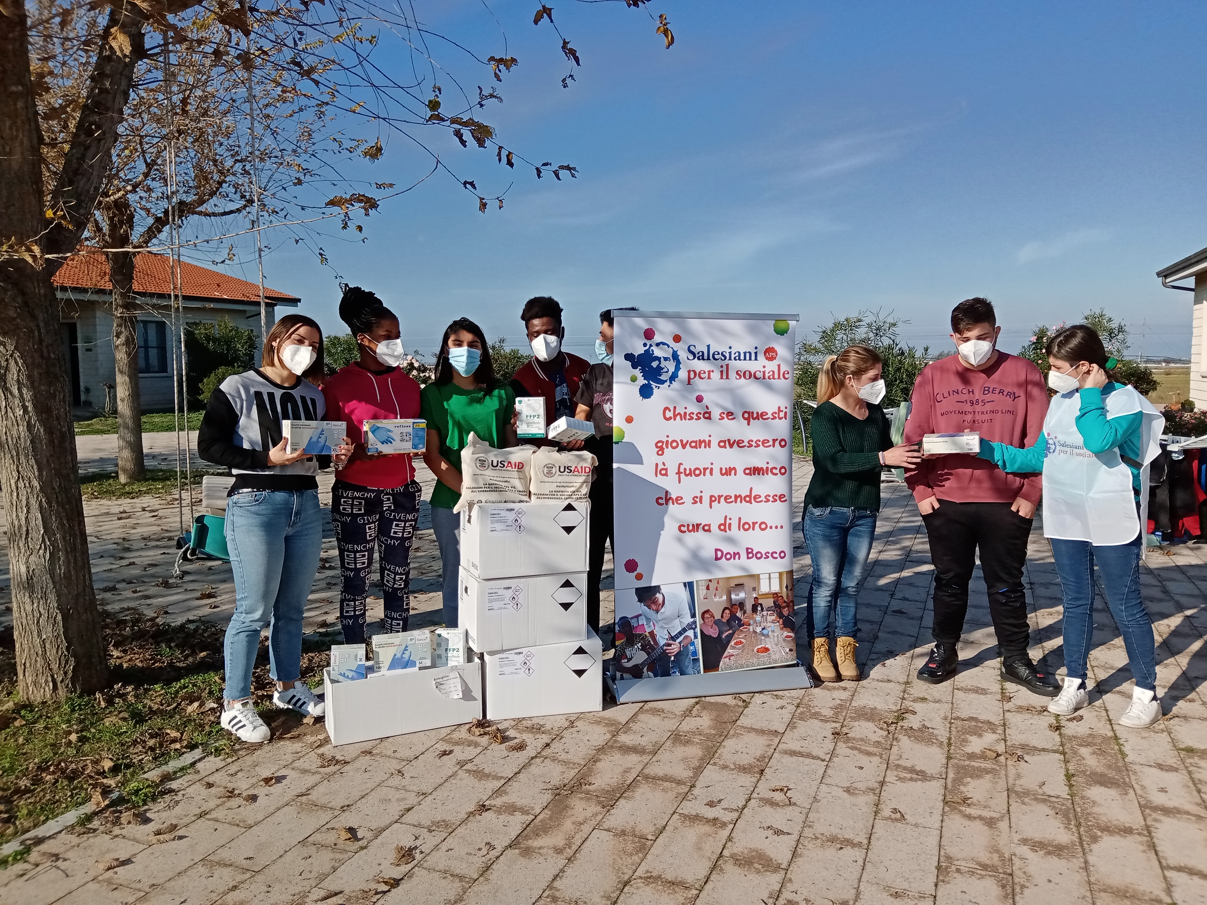 Distribuzione DPI al Villaggio Don Bosco